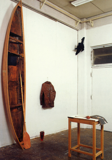 A sailing-chart composed of personal belongings